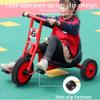 JIYIAN Kindergarten Outdoor Children Tricycle,Anti Roll Over 3-Wheel Toddler Bike with Comfort Seat Easy Rider Trike,Non-Slip Wear-Resistant Rubber Wheels & High Carbon Steel Frame,Red view 2