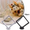 3D Floating Coin Display Frame 110x110mm, Suspended Plastic Holder for Medals Stamps Jewelry Chips, Horizontal or Vertical Showcase Base, Black(black) view 4