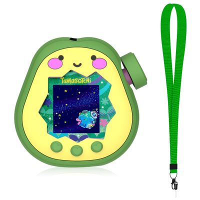 SGHLDE for Tamagotchi Paradise Silicone Case with Dial Cover and Lanyard, Cute 3D Avocado Standing Protective Case for Tamagotchi Paradise Accessories, Green Avocado