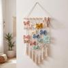 Boho Macrame Hair Bow Holder - Handmade Wall Hanging Organizer for Baby Girls Headbands, Hair Clips & Bows - Large Bohemian Nursery Decor Storage for Toddler Hair Accessories (Bows Not Included) view 1