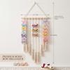 Boho Macrame Hair Bow Holder - Handmade Wall Hanging Organizer for Baby Girls Headbands, Hair Clips & Bows - Large Bohemian Nursery Decor Storage for Toddler Hair Accessories (Bows Not Included) view 3
