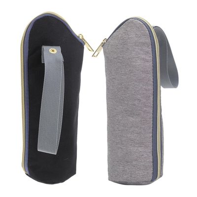 FOYTOKI 2pcs Insulated Milk Bottle Thermal Bags Bottle Carrier Sleeve Portable Cooler Pouches for Travel and Stroller Attachment in Black and Medium Gray Random Color