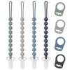 Pacifier Clips Silicone, 4-Pack Pacifier Holder Clip with Stylish Round Design and Adapter Ring for MAM Dummy, 100% Food Grade Silicone, Safe Essentials for Newborns Baby Boys and Girls view 1