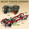 1/10 Scale RC Military SUV, 4WD Off-Road Vehicle with Alloy Frame Chassis,Army Vehicle with Opening Hood and Folding Windshield, 2 Batteries, (Basic VersionRC Car NO Capstan + NO Tarpaulin) view 2