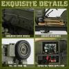 1/10 Scale RC Military SUV, 4WD Off-Road Vehicle with Alloy Frame Chassis,Army Vehicle with Opening Hood and Folding Windshield, 2 Batteries, (Basic VersionRC Car NO Capstan + NO Tarpaulin) view 4