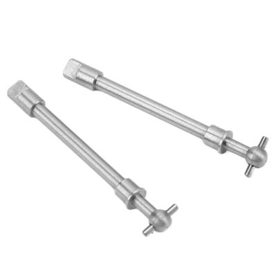 Julihai 2pcs Hardened Steel Front Axle Drive Shaft, CNC Processed Stainless Steel Upgrade Parts with Shock Compression Resistance, for Axial SCX24 1/24 RC Crawler Car
