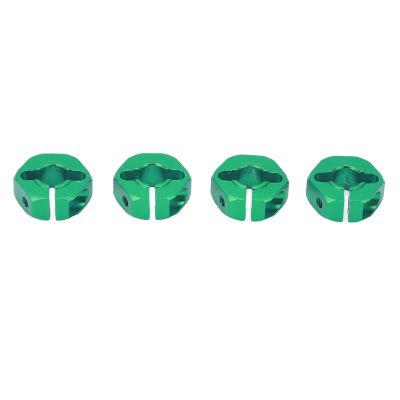 POENVFPO 4Pcs 12mm Wheel Hex Drive Hub Adapter, Aluminum Alloy RC Car Combiner Coupler with Pins Screws, for 1 10 Remote Control Car Replacement Parts (Green)