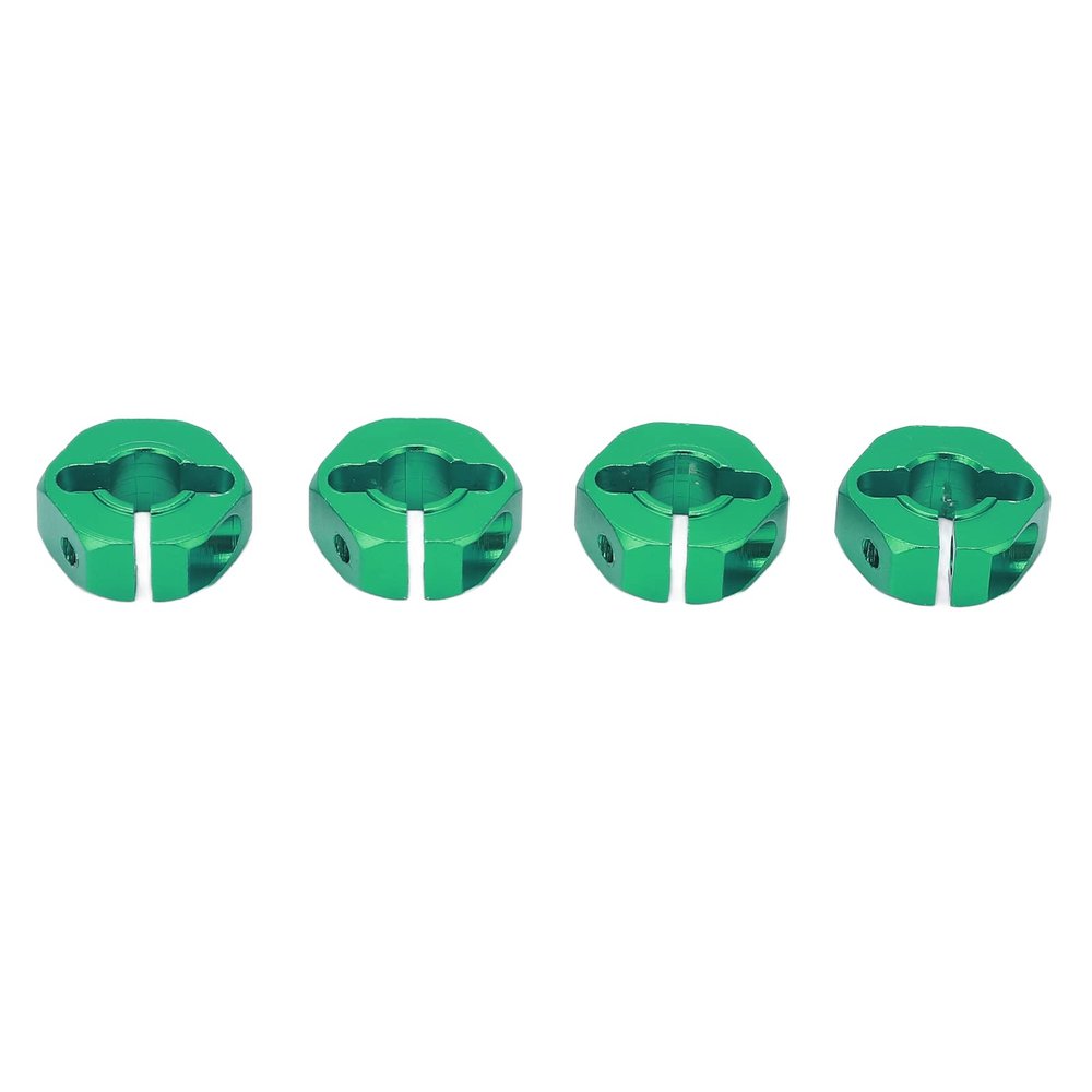 POENVFPO 4Pcs 12mm Wheel Hex Drive Hub Adapter, Aluminum Alloy RC Car Combiner Coupler with Pins Screws, for 1 10 Remote Control Car Replacement Parts (Green)