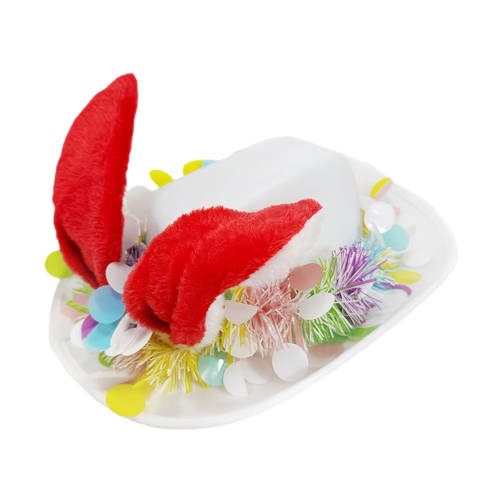 Bunny Ears Hat for Kids,Plush Easter Hat,Holiday Seasonal Western Headband,Bunny Cowboy Headwear for Girls Women Easter Party Costume Cosplay Wedding Birthday