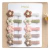 10 PCS 2-in Floral & Pom Pom Small Baby Hair Clips Set Fully Lined Non-Slip Alligator Clips for Toddler Girls Infants Newborns Fine Hair Handmade Flower & Polka Dot Bow Accessories Set (Flower) view 1