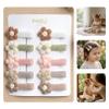 10 PCS 2-in Floral & Pom Pom Small Baby Hair Clips Set Fully Lined Non-Slip Alligator Clips for Toddler Girls Infants Newborns Fine Hair Handmade Flower & Polka Dot Bow Accessories Set (Flower) view 2