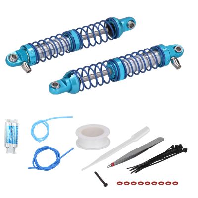 2Pcs Negative Pressure Oil Shock Absorbers, RC Car Damper with Adjustable Rebound and Hydraulic Damping System, Aluminum Alloy Metal Shock Absorber for Axial SCX10 RR10 TRX6 RGT (96mm)