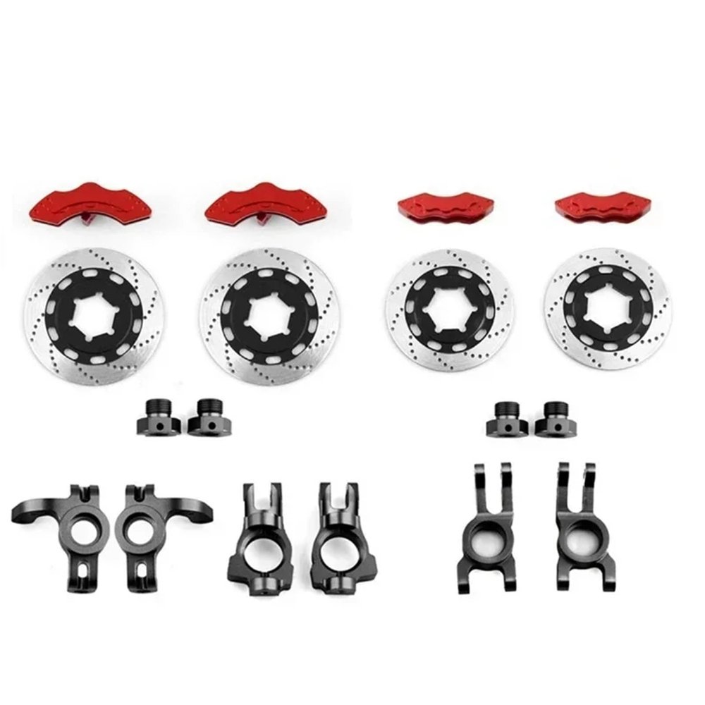 RC Car Toys For KM Raytheon C3 E8414 E8415 1/7 1 Set Disc Brake Caliper For Rally Car RC Upgrade Accessories(Red black)