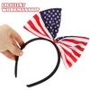 Alasum 2pcs Independence Day American Flag Bow Headbands Patriotic Hairbands for Women 4th of July Festival Party Accessories Hair Decoration view 4