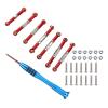 7pcs RC Car Metal Pull Rod Set, Metal Servo Linkage Rods for 144001 1/14 Scale RC Car, Includes Screwdriver and Accessory Bag, Red and Blue Options (Red) view 1