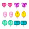 6 Pairs Colorful Clip on Drop Earrings Set for Children Toddler Wearing view 1