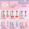 6 Pairs Colorful Clip on Drop Earring, Resin No Pierced Kid Earring Butterfly Strawberry Flower Cherry Crown Ear Jewelry for Party Daily Dress Up view 2