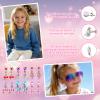 6 Pairs Colorful Clip on Drop Earring, Resin No Pierced Kid Earring Butterfly Strawberry Flower Cherry Crown Ear Jewelry for Party Daily Dress Up view 4