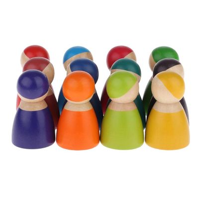 TWTCZOZ A Set of Small Rainbow Dolls Colored Painted Mini