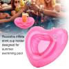 12pcs Heart Shape Reusable Inflatable Drink Holder, Pool Float Cup Holder for Swimming Pool, Inflatable Beverage Float with Stable Design for Summer Water Parties view 2