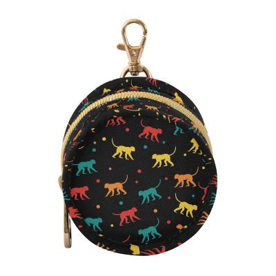 Animal Monkeys Dots Black Pattern Pacifier Holder Baby Pacifier Case Cute Paci Container Box Pouch with Clip Travel Baby Essentials 2.5" Diameter