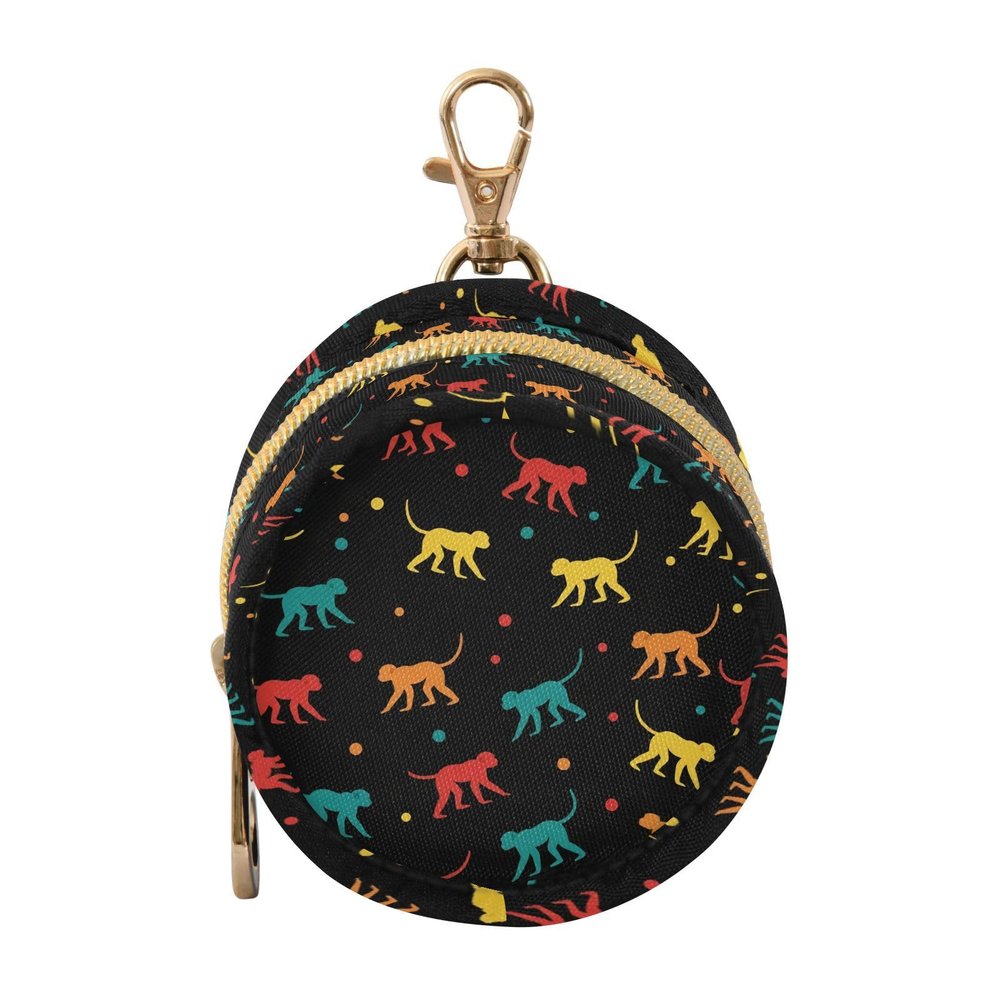 Animal Monkeys Dots Black Pattern Pacifier Holder Baby Pacifier Case Cute Paci Container Box Pouch with Clip Travel Baby Essentials 2.5" Diameter