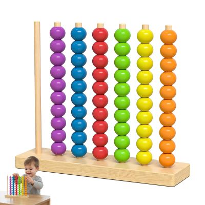 HUBAI Wooden Color Matching Stacking Puzzle Game, Color Pile Up Challenge, Color Match Challenge Game for Learning & Sorting Color, Competitive Tabletop Brain Teaser for Family Game Night (Mid, 1pcs)