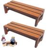 2Pcs Mini Bench, 1:12 Scale Mini Benches for Crafts, Tiny Wooden Furniture for Dollhouse Accessories and Model Scenes Dollhouse Bench Miniature Benches for Crafts view 1