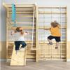 7-in-1 Swedish Ladder, Wooden Climbing Wall Ladder for Kids and Adults, Montessori Climber Playset with Pull-Up Bar, Indoor Climbing Gym, Kids Playground view 1