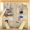 7-in-1 Swedish Ladder, Wooden Climbing Wall Ladder for Kids and Adults, Montessori Climber Playset with Pull-Up Bar, Indoor Climbing Gym, Kids Playground view 2