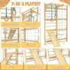 7-in-1 Swedish Ladder, Wooden Climbing Wall Ladder for Kids and Adults, Montessori Climber Playset with Pull-Up Bar, Indoor Climbing Gym, Kids Playground view 3