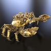3D Metal Puzzles for Adults, 666PCS Mechanical Crab DIY Assembly Craft Model Kit, Poseable Steampunk Sculpture Desk Display Collectible (Golden) view 2