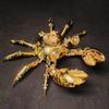 3D Metal Puzzles for Adults, 666PCS Mechanical Crab DIY Assembly Craft Model Kit, Poseable Steampunk Sculpture Desk Display Collectible (Golden) view 3