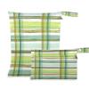 GakkiGii Checkered Patterns Wet Dry Bag with Zippered Cloth Diapers, Reusable Wet Bag for Cloth Diapers for Babies, 2PC Travel Pool Gym Waterproof Bag view 1