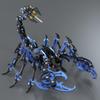 3D Metal Puzzles for Adults, Mechanical Scorpion DIY Assembly Craft Model Kit, Poseable Insect Sculpture Desk Decor Collectible (200+PCS/Blue & Black) view 3