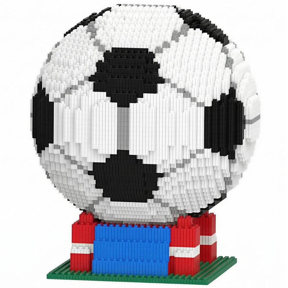 APENGBAOL Micro Mini Soccer Ball Building Set 9871 Pieces, 3D Football Model Kit for Adults, Large Sphere Construction Blocks, Creative Display Toy Gift for Soccer Fans, Home Office Decor