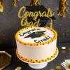 UXYOKM 1 Pack Graduation Cake Topper 2026 Glitter Congrats Grad Graduation Decorations Cake Pick for Senior High School College - Gold view 2