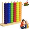 2026 Color Pile Up Challenge, Wooden Color Matching Stacking Puzzle for Family Game Night,Fast Pattern Challenge Ring Stack Puzzle for 2 Players,Stack Solve Set with Racks,Rings (1PCS) view 1
