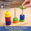 2026 Color Pile Up Challenge, Wooden Color Matching Stacking Puzzle for Family Game Night,Fast Pattern Challenge Ring Stack Puzzle for 2 Players,Stack Solve Set with Racks,Rings (1PCS) view 3