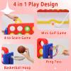 HAPPYMATY Giant 4-in-A Row Connect Game Set, Height Adjust Jumbo Yard Game for Kids & Adults w/Mesh Catching Bag, Basketball Hoop, Ring Toss & Mini Golf, Family Party 4-to-Score Indoor/Outdoor Games view 2