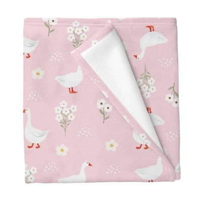 Vintage Geese Boho Flower Baby Blankets for Boys Girls Cute Ducks Daisy Floral Swaddle Receiving Blanket Spring Farm Animal Soft Swaddling Wrap for Unisex Newborn 40x50in