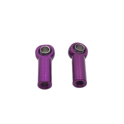 COMODO RC Tie Rod Ball Buckle 18mm Metal Upgrade with Reverse & Positive Thread for 1/10 Scale Steering Linkage 2PCS(Purple)