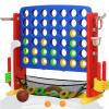 HAPPYMATY Giant 4-in-A Row Connect Game Set, Height Adjust Jumbo Yard Game for Kids & Adults w/Mesh Catching Bag, Basketball Hoop, Ring Toss & Mini Golf, Family Party 4-to-Score Indoor/Outdoor Games view 1
