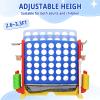 HAPPYMATY Giant 4-in-A Row Connect Game Set, Height Adjust Jumbo Yard Game for Kids & Adults w/Mesh Catching Bag, Basketball Hoop, Ring Toss & Mini Golf, Family Party 4-to-Score Indoor/Outdoor Games view 4