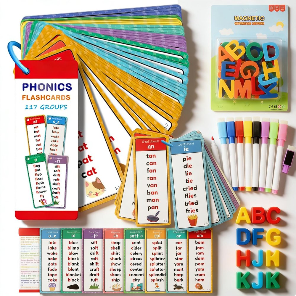 2026 New Phonics Word Cards, 117 Sound Groups 900+ Rhyming Words Preschool English Discovery Joy, Phonics Word List Card Set, Learn to Read & Spell, Fun Learning Activities (1PC)