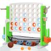 HAPPYMATY Giant 4-in-A Row Connect Game Set, Height Adjust Jumbo Yard Game for Kids & Adults w/Mesh Catching Bag, Basketball Hoop, Ring Toss & Mini Golf, Family Party 4-to-Score Indoor/Outdoor Games view 1