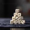 20PCS Acrylic Dice Set, 16mm Standard Size Bulk Game Dice, White & Ivory Marble Style with Unique Double Circle Dot Pattern, for Board Games, Party Games view 3