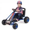 Costzon Pedal Go Kart, 4 Wheel Ride on Toy Pedal Car with Adjustable Seat, Forward/Backward & Handbrake, Outdoor Bicycle Go Cart with Wear-Resistant Wheels, Gift for Boys and Girls (Blue) view 1