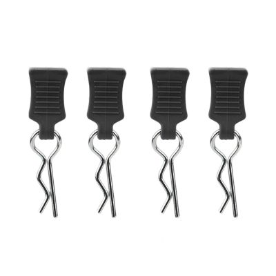 Fesjoy HighQuality Body Shell Clip Pin Set for RC Car, Simple Installation, Exquisite Workmanship, Suitable for 1/8 1/10 /12 RC Car Enthusiasts, 4 X Fixing Bracket, 4 X Body Shell Clip Pin (Black)