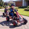 Costzon Pedal Go Kart, 4 Wheel Ride on Toy Pedal Car with Adjustable Seat, Forward/Backward & Handbrake, Outdoor Bicycle Go Cart with Wear-Resistant Wheels, Gift for Boys and Girls (Red) view 2